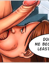 Nasty dirty whore blowing big hairy balls in mindless oral sex cartoons