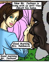 Interracial porn comics. Mrs. Rebbecca sure do looks mighty fine in that summer dress