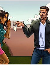 Hot comic porno babe gives her pussy to a stranger to fuck the hole hard