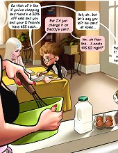 Heart breaker blonde in free adult comics eating her schoolmate with her lusting eyes