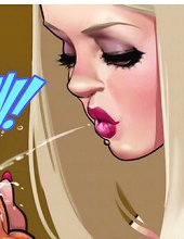 Really nice babe sucking dick in the erotic cartoons fill of cum palms and nipples